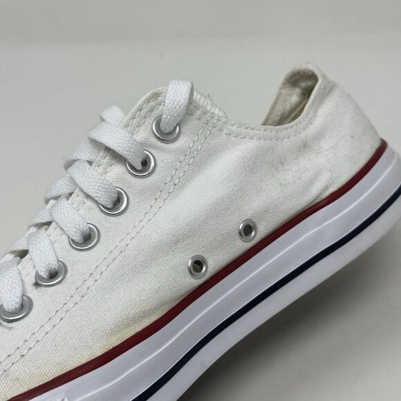 Converse All Star Sneakers Mens 9 White Canvas Low Top Chuck Unisex Shoes - Picture 10 of 16